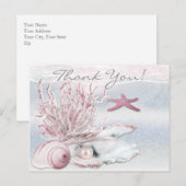 Dream Shore Beach Soft Pink Hartelijk dank Briefkaart (Voorkant / Achterkant)