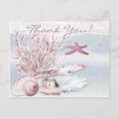 Dream Shore Beach Soft Pink Hartelijk dank Briefkaart (Voorkant)