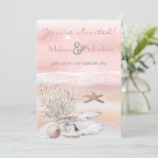 Dream Shore Beach Wedding Kaart (Staand voorkant)