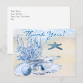 Dream Shore Beach Zeer blauw Dank u Briefkaart (Voorkant / Achterkant)