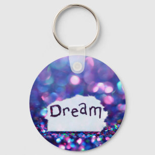 Dream signage omringd sequins sleutelhanger