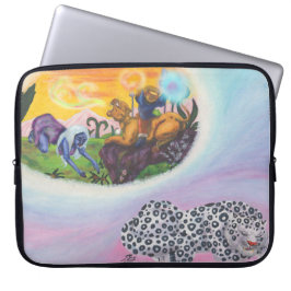 Dream Snowleopard Eros rijdt Leeuwin Leeuw Prinses Laptop Sleeve
