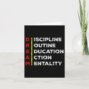 Dream staat voor Motivatie Discipline Growth Minds Kaart
