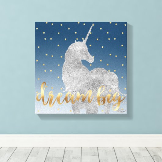 Dream Stars Eenhoorn Canvas Afdruk (Insitu (Houten vloer))