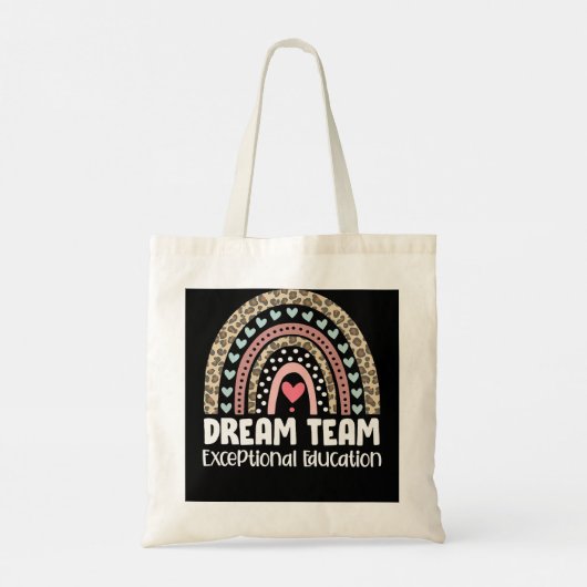 Dream Team Cute Rainbow Buitengewoon onderwijs Tote Bag (Achterkant)