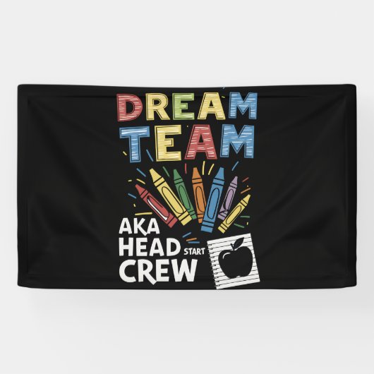 Dream Team Head Start Crew Leraar Voorschoolse Edu Spandoek (Horizontaal)