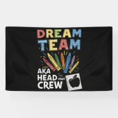 Dream Team Hoofd Bemanner Kindertijd Spandoek (Horizontaal)