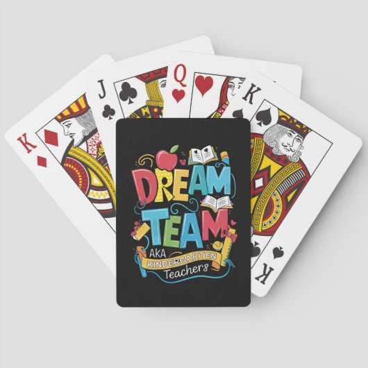 Dream Team Kleuterschool Leraren Terug naar School Pokerkaarten (Achterkant)