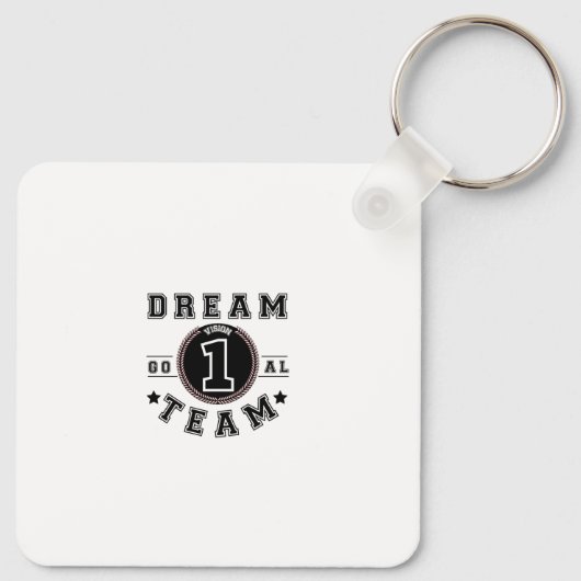 Dream Team One Vision One Goal Teamwork Kantoor Sleutelhanger (Achterkant)