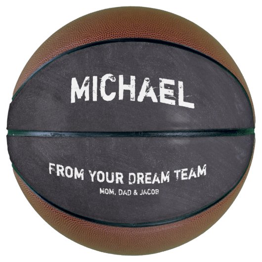 Dream Team Persoonlijke naam Chalkboard etching Basketbal (Voorkant)