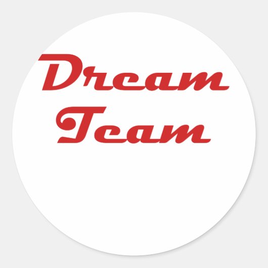 Dream Team Ronde Sticker (Voorkant)