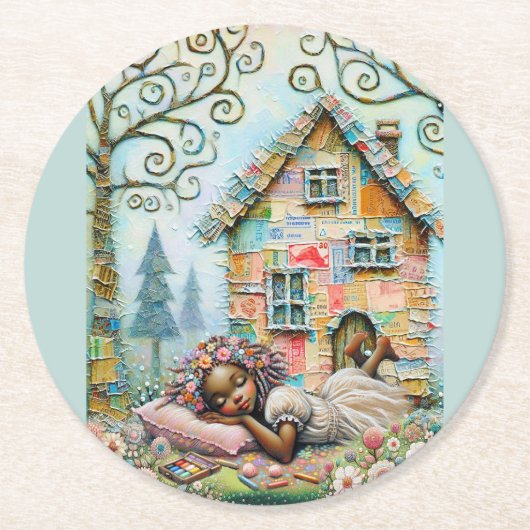 Dream Time Ronde Kartonnen Onderzetter (Voorkant)