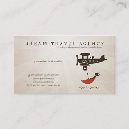 Dream Travel Agency visitekaartje (Voorkant)