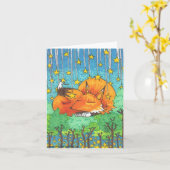 Dream Trees Cartoon Fox + Forest Stars Note Cards Kaart (Gele Bloem)