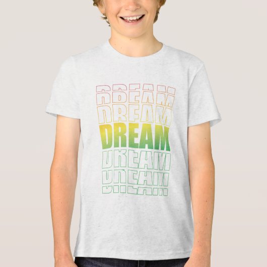 Dream Typography – Gradient Aesthetic Motivational Tri-Blend Shirt (Voorkant)