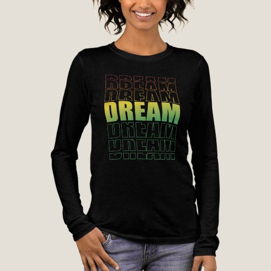 Dream Typography – Gradient Aesthetic Motivational Tri-Blend Shirt (Voorkant)