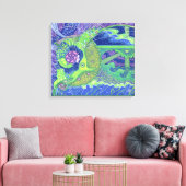 Dream van de volle maansurrealistische kunstfantas canvas afdruk (Insitu (Woonkamer))