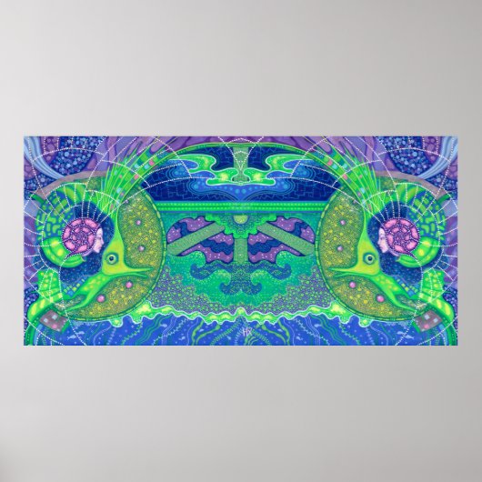 Dream van de volle maansurrealistische kunstfantas poster (Voorkant)