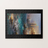 Dream van een abstracte digitale kunst in een wate legpuzzel (Horizontaal)