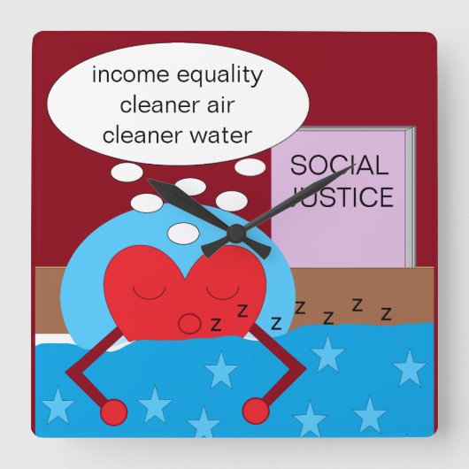 Dream van een betere wereld: vierkante klok (Voorkant)