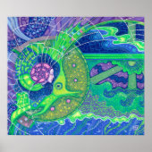 Dream van het volle maan surrealisme van de zeemee poster (Voorkant)