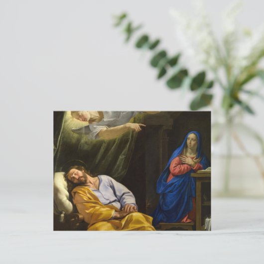 Dream van Sint-Joseph van Philippe de Champaigne Briefkaart (Staand voorkant)
