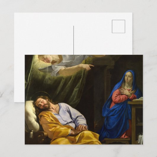 Dream van Sint-Joseph van Philippe de Champaigne Briefkaart (Voorkant / Achterkant)