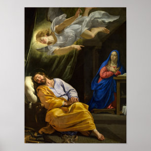 Dream van Sint-Joseph van Philippe de Champaigne Poster