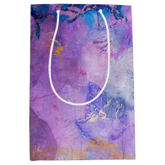 Dream Violet Collage Decoupage Wrapping Paper Medium Cadeauzakje (Voorkant)