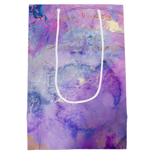 Dream Violet Collage Decoupage Wrapping Paper Medium Cadeauzakje (Achterkant)