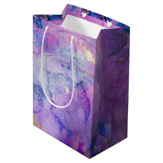 Dream Violet Collage Decoupage Wrapping Paper Medium Cadeauzakje (Achterkant Gekanteld)