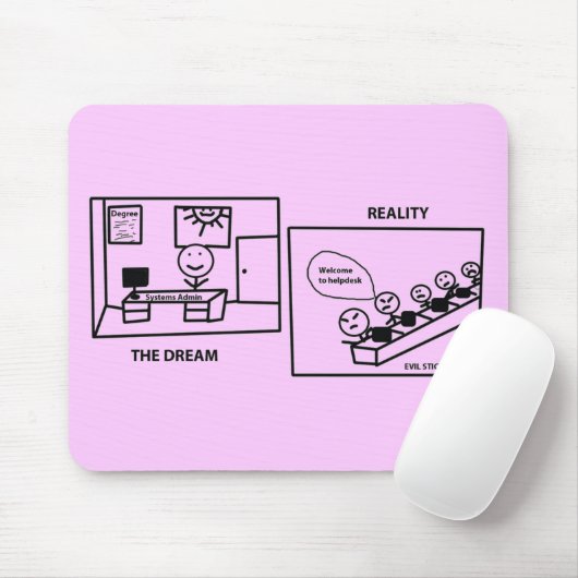 Dream vs Reality - Werken in IT Muismat (Met muis)