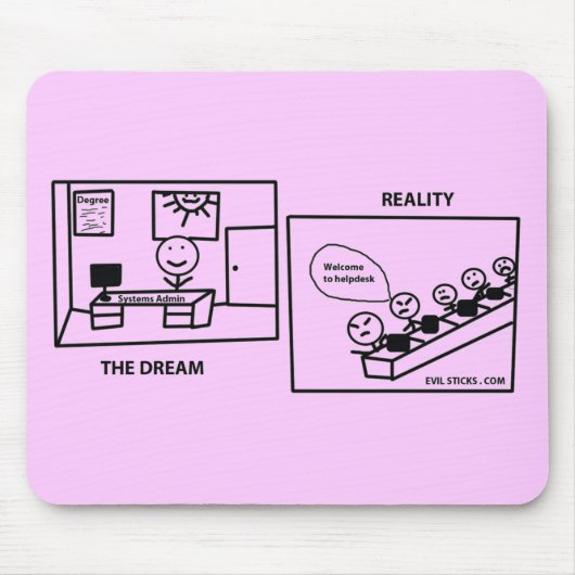 Dream vs Reality - Werken in IT Muismat (Voorkant)
