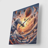 Dream Weaver's Journey: Fantasy-luchtballonnen Vierkante Klok (Hoek)