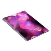 "Dream" White Script, Paarse Sparkles Journal Notitieboek (Rechterzijde)
