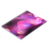 "Dream" White Script, Paarse Sparkles Journal Notitieboek (Linkerzijde)