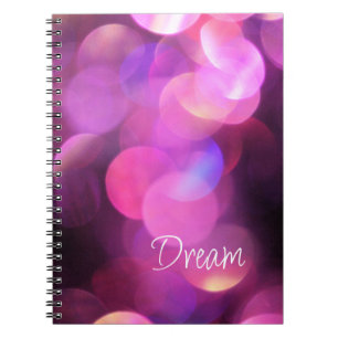 "Dream" White Script, Paarse Sparkles Journal Notitieboek