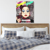 Dream Wild | Gothic Harlequin Jester Girl Canvas Afdruk (Insitu (Slaapkamer))