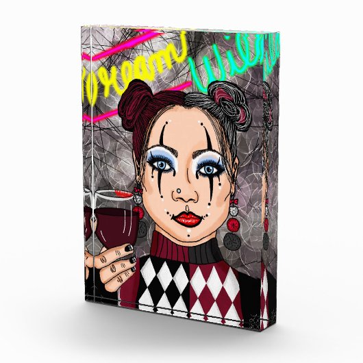 Dream Wild | Gothic Harlequin Jester Girl Fotoblokken (Rechts)