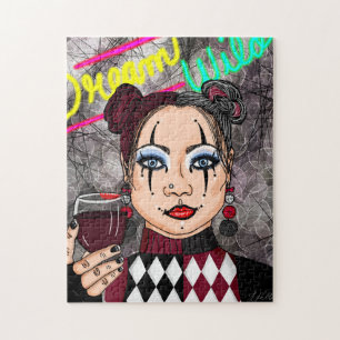 Dream Wild   Gothic Harlequin Jester Girl Legpuzzel