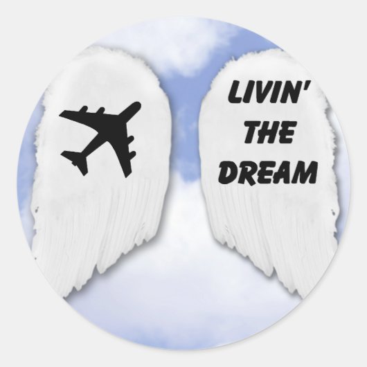 Dream Wings Ronde Sticker (Voorkant)
