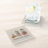 Dream. Work. Repeat Glazen Onderzetter (Schuin)