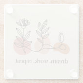 Dream. Work. Repeat Glazen Onderzetter (Achterkant)