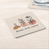 Dream. Work. Repeat Kartonnen Onderzetters (Schuin)