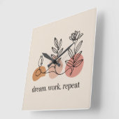 Dream. Work. Repeat Vierkante Klok (Hoek)