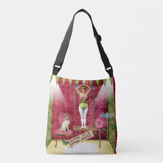 Dream World  Funky Ballerina Veranderde Kunst Crossbody Tas (Voorkant)