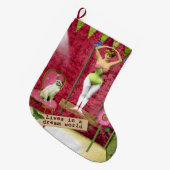 Dream World  Funky Ballerina Veranderde Kunst Grote Kerstsok (Voorkant (Hangend))