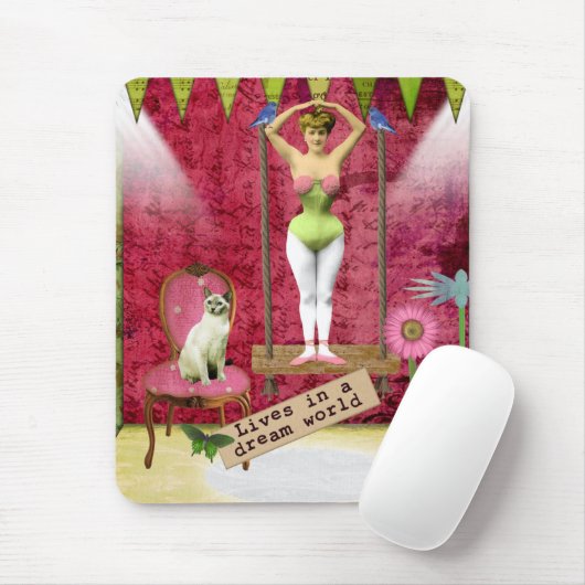 Dream World  Funky Ballerina Veranderde Kunst Muismat (Met muis)