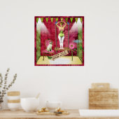 Dream World Funky Ballerina Veranderde Kunst Poster (Keuken)