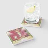 Dream World  Funky Ballerina Veranderde Kunst Stenen Onderzetter (Zijkant)